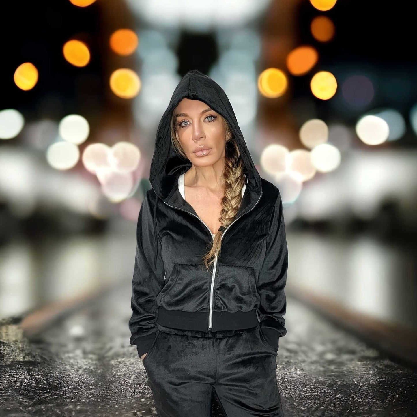 black. Velour Track Suit Jacket CLEARANCE SALE 50% OFF!!!