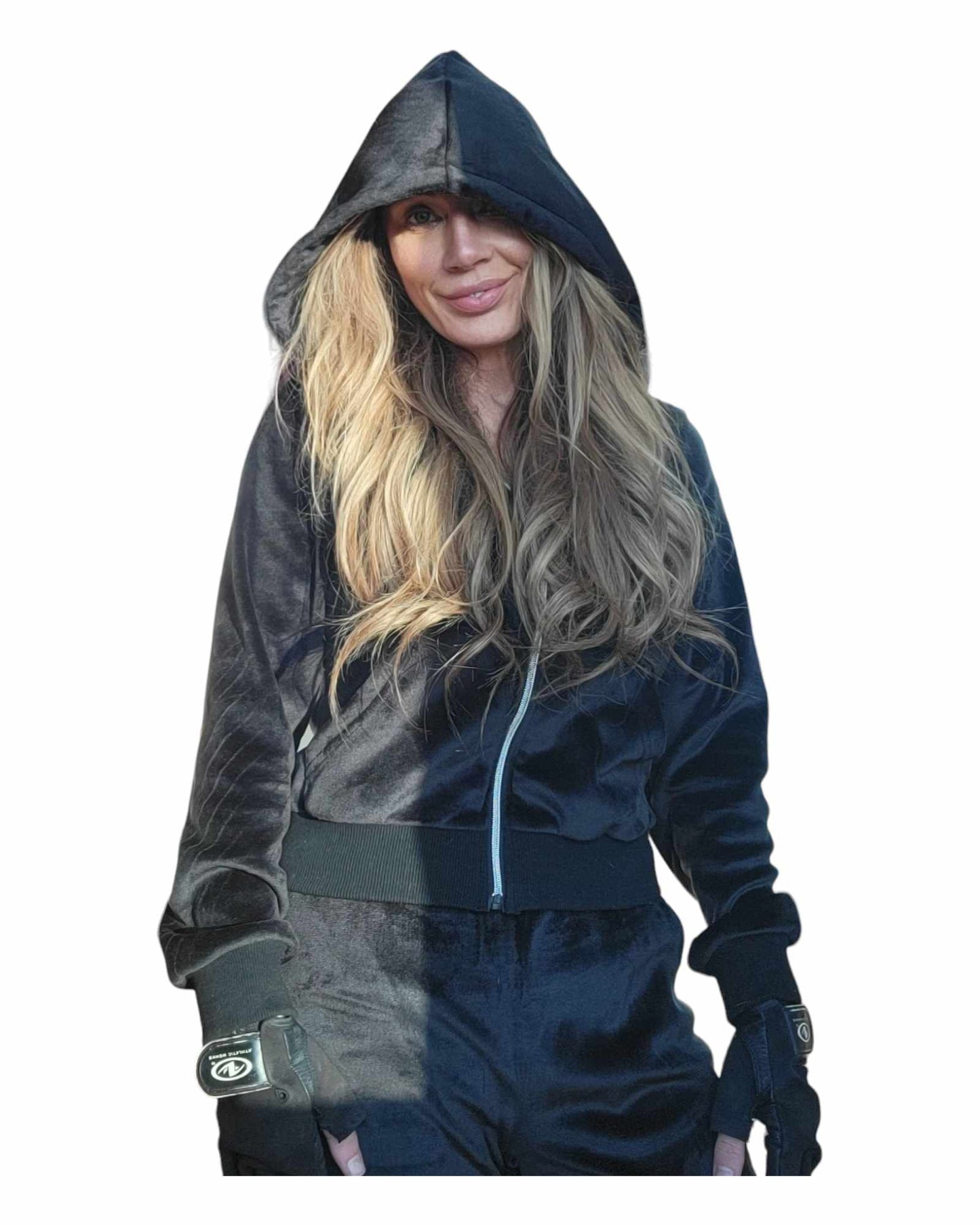 black. Velour Track Suit Jacket CLEARANCE SALE 50% OFF!!!