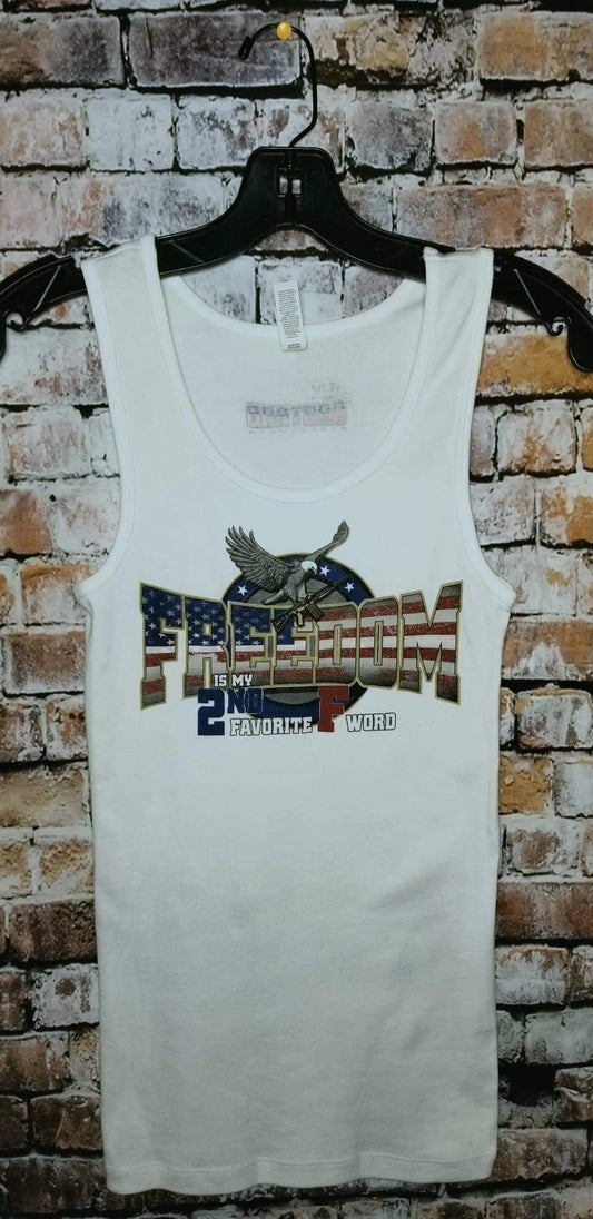 Word Ladies Ribbed Stretch Fit Tank Top