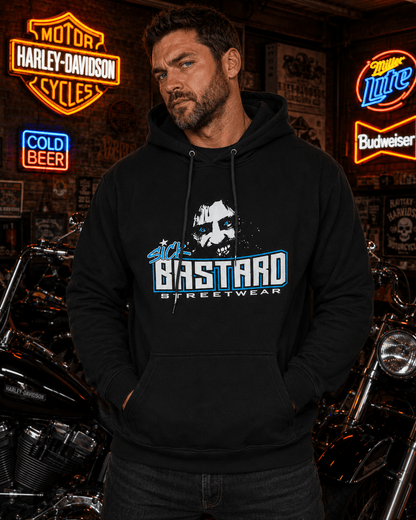 Never Fuck With a Fucked Up Fucker Hoodie black cotton blend with hood and pockets from Sick Bastard Streetwear