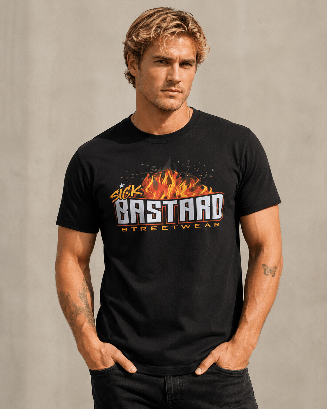 Arrive. Raise Hell. Leave. short sleeve t-shirt with bold streetwear design on heavy-duty cotton fabric
