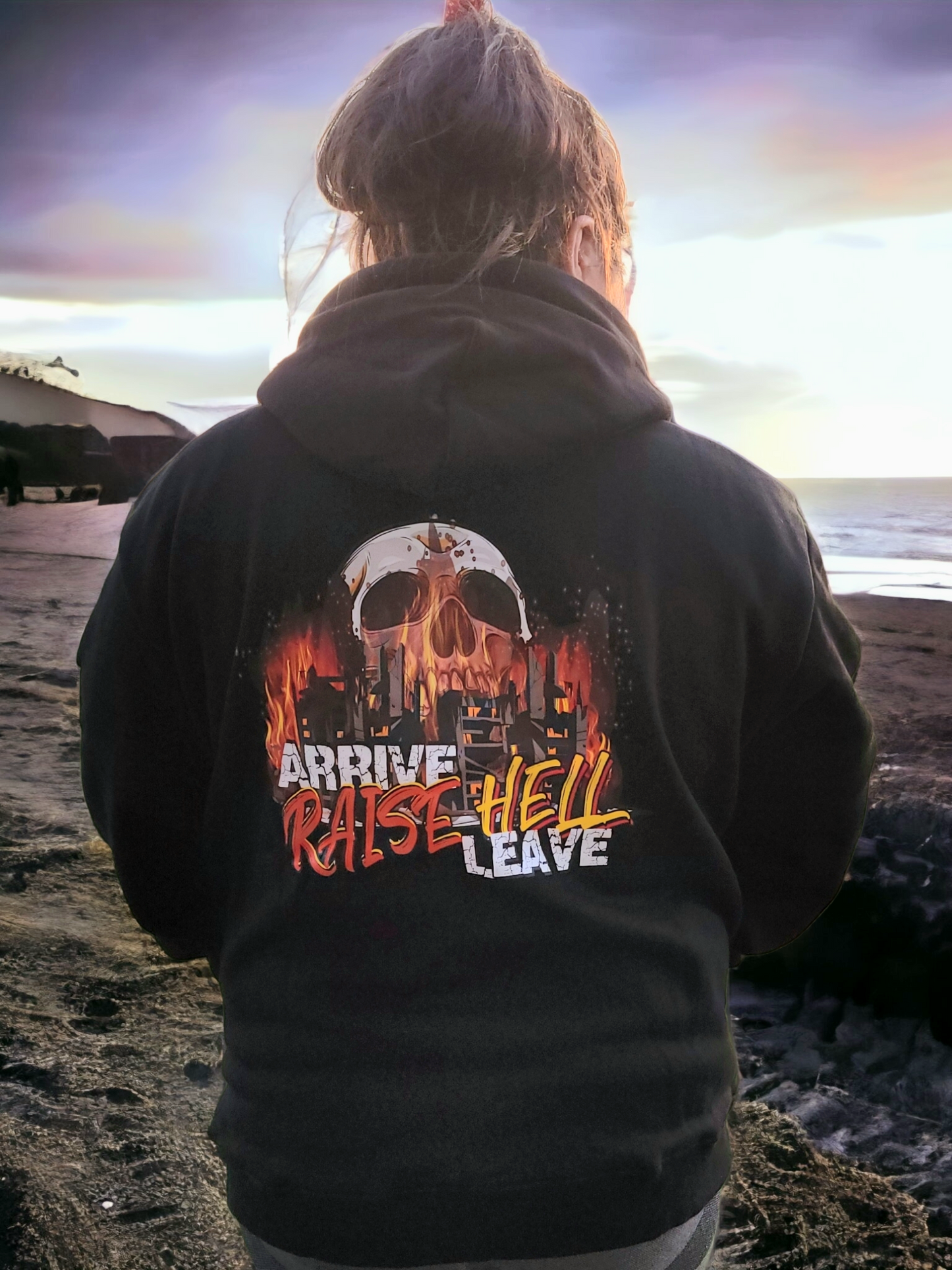 Arrive. Raise Hell. Leave. Short Sleeve T-shirt