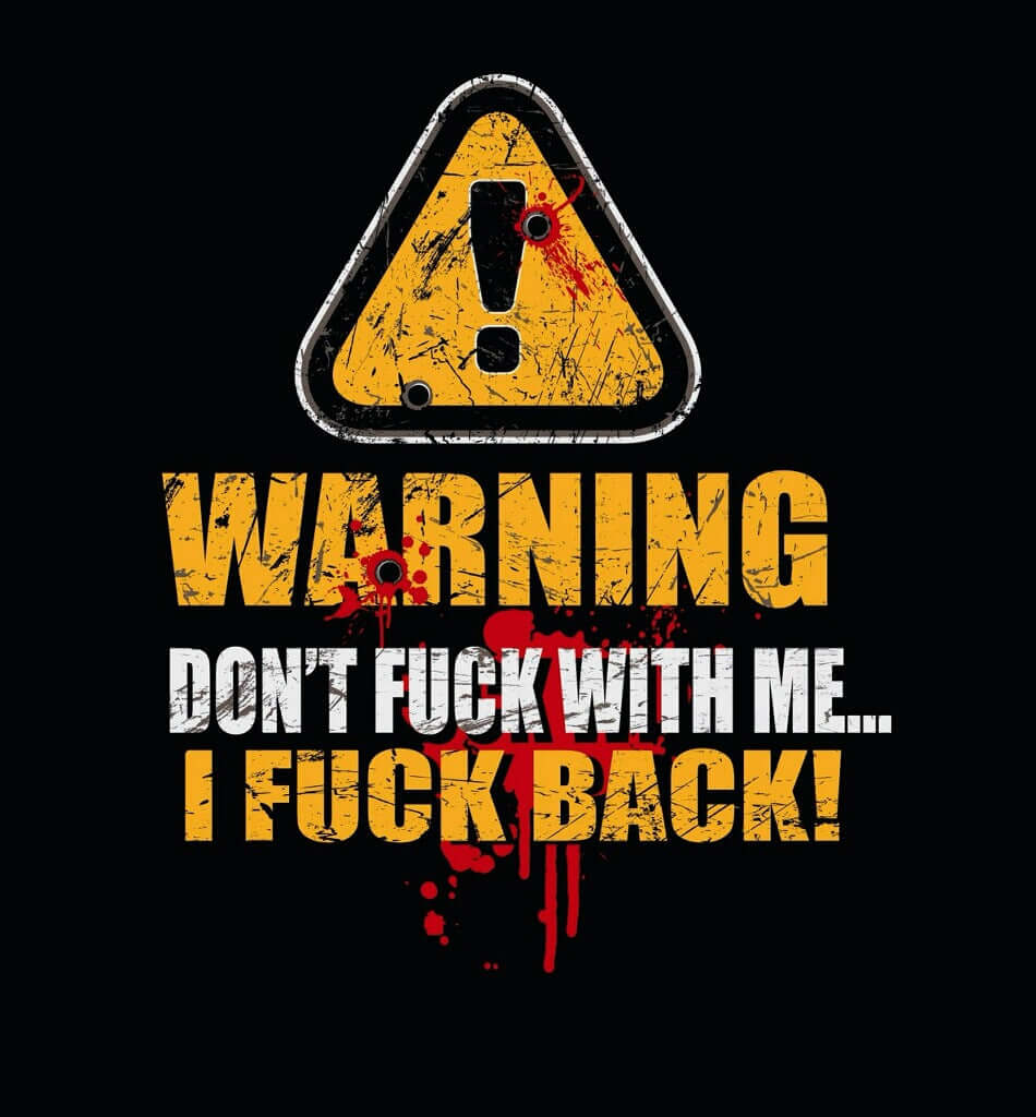 Sick Bastard Streetwear T-shirt design featuring a bold warning sign and provocative text.