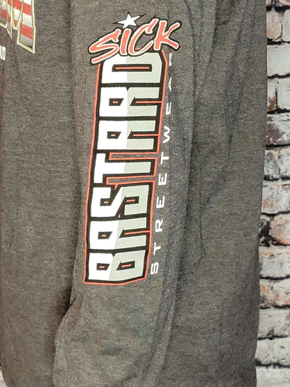 Freedom long sleeve shirt featuring Sick Bastard Streetwear logo and rebellious design on the sleeve.