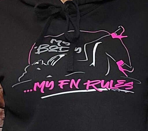My Body My FN Rules Ladies Cropped Fleece Hoodie